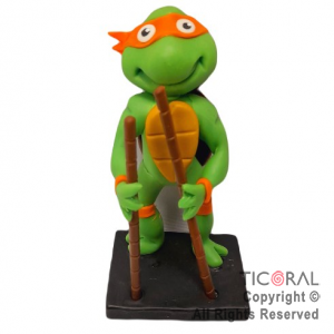 ADORNO TORTUGA NINJA MICHELANGELO NARANJA A. PORCELANA FRIA x 1